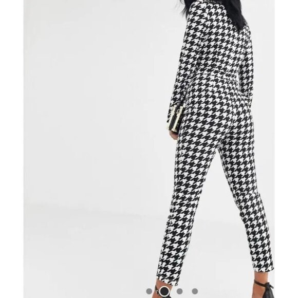 ASOS Black White Houndstooth Jumpsuit Size US 4 / EUR 36 NEW NWOT - Picture 2 of 3